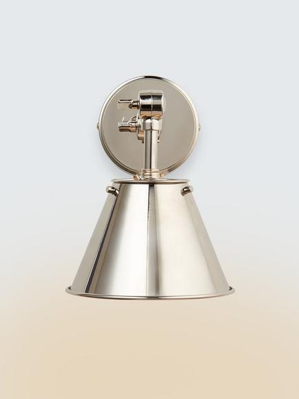 John Lewis Nicolas Down Lighter Wall Light, Nickel, Nickle