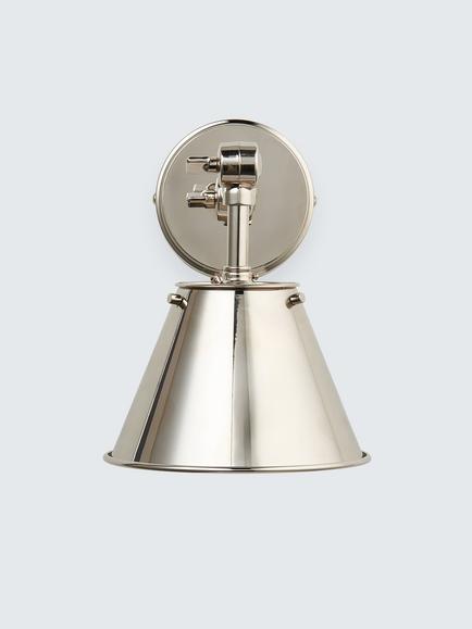 John Lewis Nicolas Down Lighter Wall Light, Nickel - view 2, Nickle