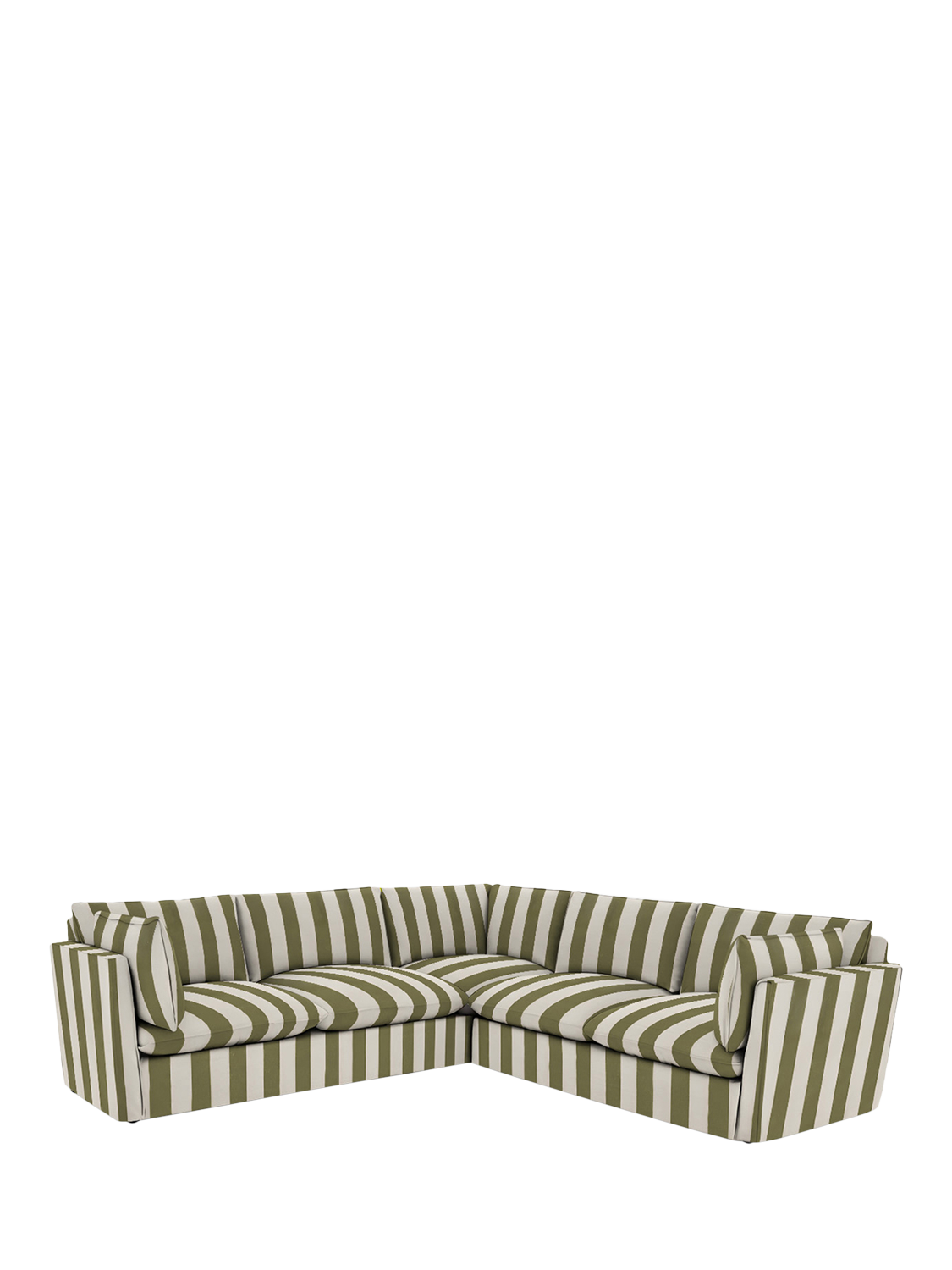 Cocobella Range, John Lewis x Sophie Conran Cocobella 5+ Seater Corner Sofa, Spring Green Stripe