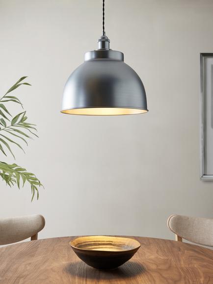 John Lewis Baldwin Large Pendant Ceiling Light, Silver - view 2, Silver