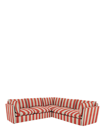 John Lewis x Sophie Conran Cocobella 5+ Seater Corner Sofa, Petunia Red Stripe