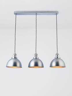 John Lewis Baldwin 3 Pendant Diner Ceiling Light, Silver
