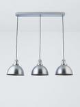 John Lewis Baldwin 3 Pendant Diner Ceiling Light, Silver