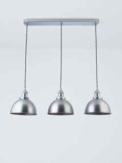 John Lewis Baldwin 3 Pendant Diner Ceiling Light - view 2, Silver