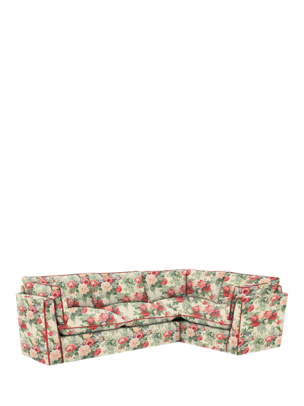 John Lewis x Sophie Conran Cocobella Medium LHF Corner Sofa, Classic Rose With Rosewood Velvet Trim
