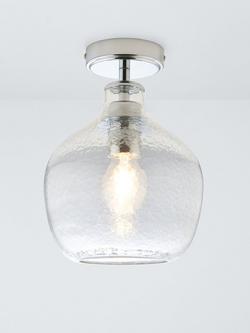 John Lewis Cartmel Semi Flush Ceiling Light, Clear Glass