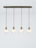 John Lewis Fulbrook 4 Glass Shade Over Diner Ceiling Light, Clear