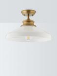 John Lewis Tula Large Opaline Glass Semi Flush Ceiling Light, Clear