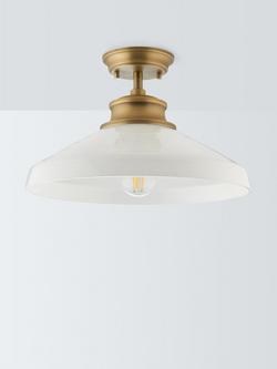 John Lewis Tula Large Opaline Glass Semi Flush Ceiling Light, Clear - view 2, Opaline Glass