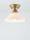 John Lewis Tula Medium Opaline Glass Semi Flush Ceiling Light, Clear