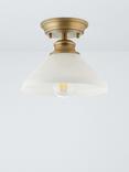 John Lewis Tula Medium Opaline Glass Semi Flush Ceiling Light, Clear
