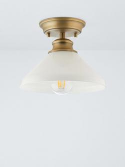 John Lewis Tula Medium Opaline Glass Semi Flush Ceiling Light, Clear - view 2, Opaline Glass