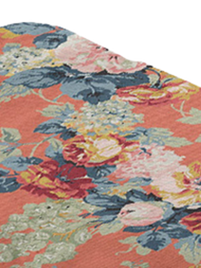 Coral Orange With Lagoon Velvet Trim, not available