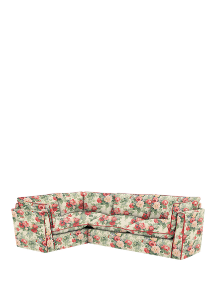 John Lewis x Sophie Conran Cocobella Medium RHF Corner Sofa, Classic Rose With Rosewood Velvet Trim