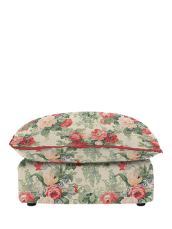 John Lewis x Sophie Conran Cocobella Footstool, Classic Rose, Rosewood Velvet Trim