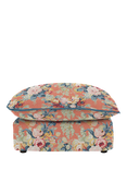 John Lewis x Sophie Conran Cocobella Footstool, Coral Orange, Lagoon Velvet Trim