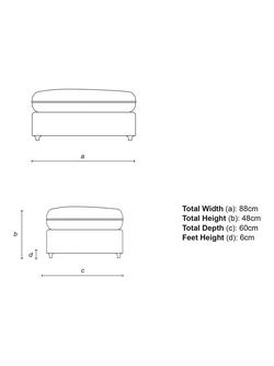 John Lewis x Sophie Conran Cocobella Footstool - view 2, Coral Orange, Lagoon Velvet Trim