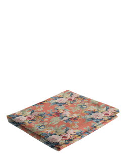 John Lewis x Sophie Conran Cocobella Footstool Replacement Loose Cover, Coral Orange With Lagoon Velvet Trim