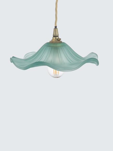 John Lewis ANYDAY Frenchie Glass Ceiling Shade - view 2, Sage