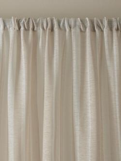 Laura Ashley Awning Stripe Voile Slot Top Panel, Natural - view 2, Natural