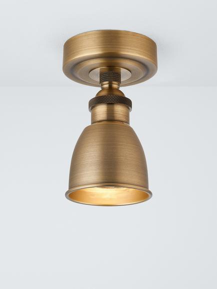 John Lewis Baldwin Flush Ceiling Spotlight, Antique Brass