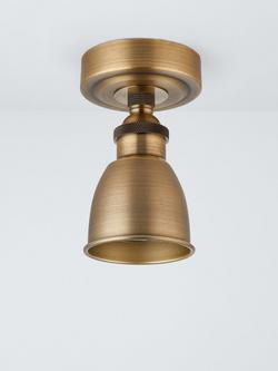 John Lewis Baldwin Flush Ceiling Spotlight - view 2, Antique Brass