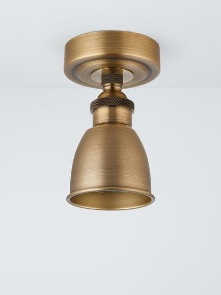 John Lewis Baldwin Flush Ceiling Spotlight - view 2, Antique Brass