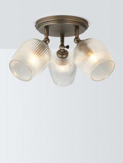 John Lewis Fulbrook 3 Glass Shade Ceiling Spotlight, Clear, Clear Glass