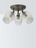 John Lewis Fulbrook 3 Glass Shade Ceiling Spotlight, Clear