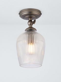 John Lewis Fulbrook Glass Shade Ceiling Spotlight, Clear, Clear Glass