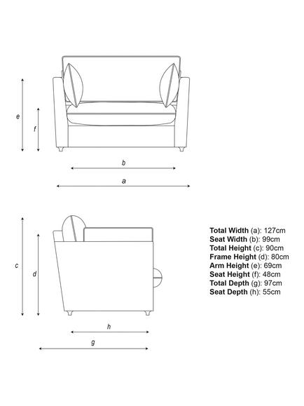 John Lewis x Sophie Conran Cocobella Loveseat - view 2, Juniper With Pine Velvet Trim