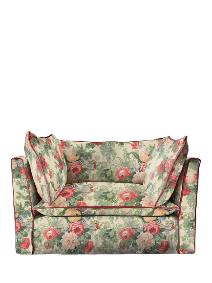 John Lewis x Sophie Conran Cocobella Loveseat, Classic Rose With Rosewood Velvet Trim