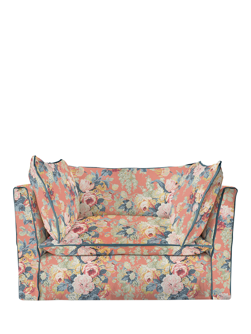 Cocobella Range, John Lewis x Sophie Conran Cocobella Loveseat, Coral Orange With Lagoon Velvet Trim