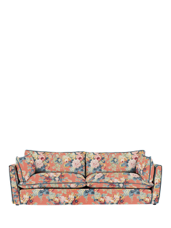 John Lewis x Sophie Conran Cocobella Grand Sofa, Coral Orange With Lagoon Velvet Trim