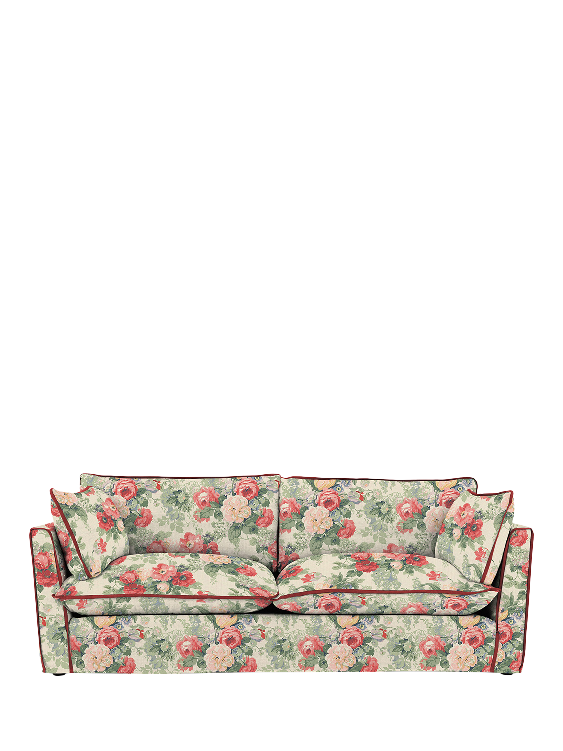 Cocobella Range, John Lewis x Sophie Conran Cocobella Large 3 Seater Sofa, Classic Rose With Rosewood Velvet Trim
