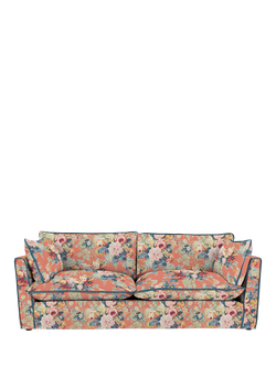 John Lewis x Sophie Conran Cocobella Large 3 Seater Sofa, Coral Orange With Lagoon Velvet Trim