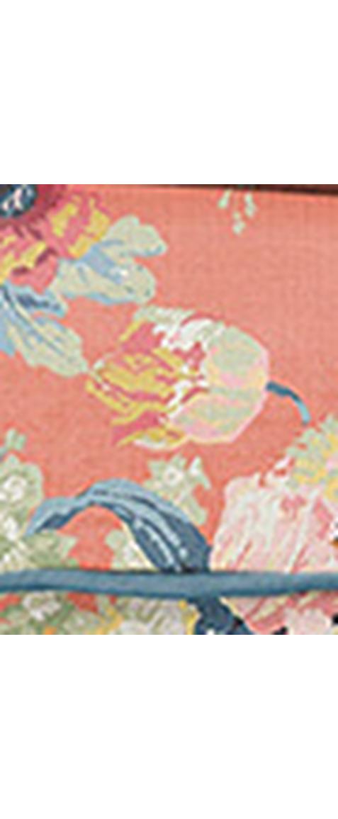 Coral Orange With Lagoon Velvet Trim