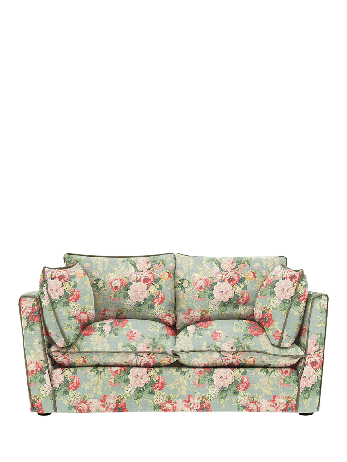 Cocobella Range, John Lewis x Sophie Conran Cocobella Small Sofa, Grey Skies with Green Tea Velvet Trim
