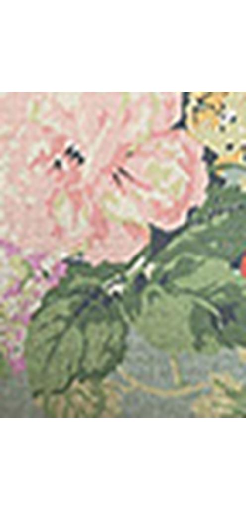 Grey Skies With Green Tea Velvet Trim