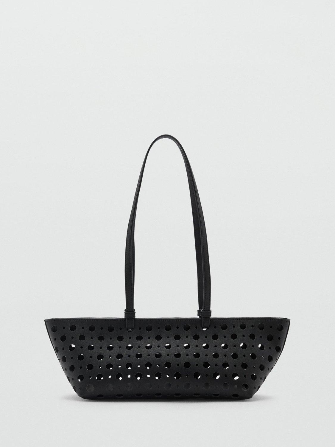 Mango Troque Die Cut Shoulder Bag, Black