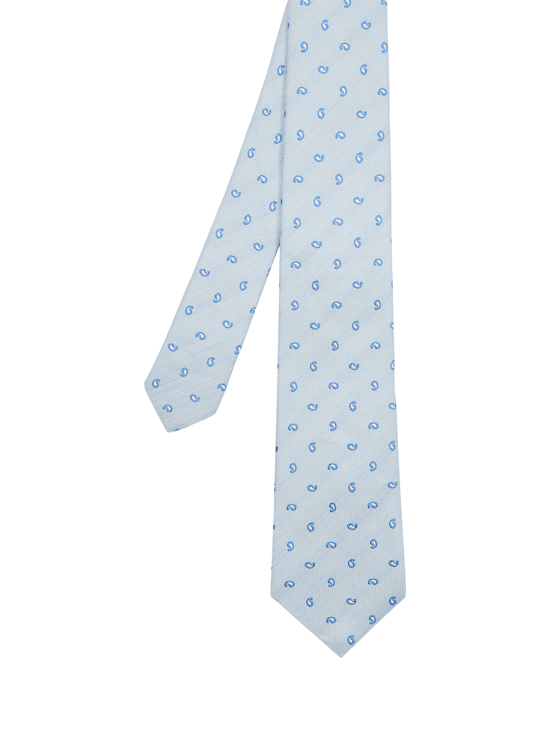 Product image 1 of 4, which shows PS Paul Smith Paisley Drop Silk Tie, Blue Paisley