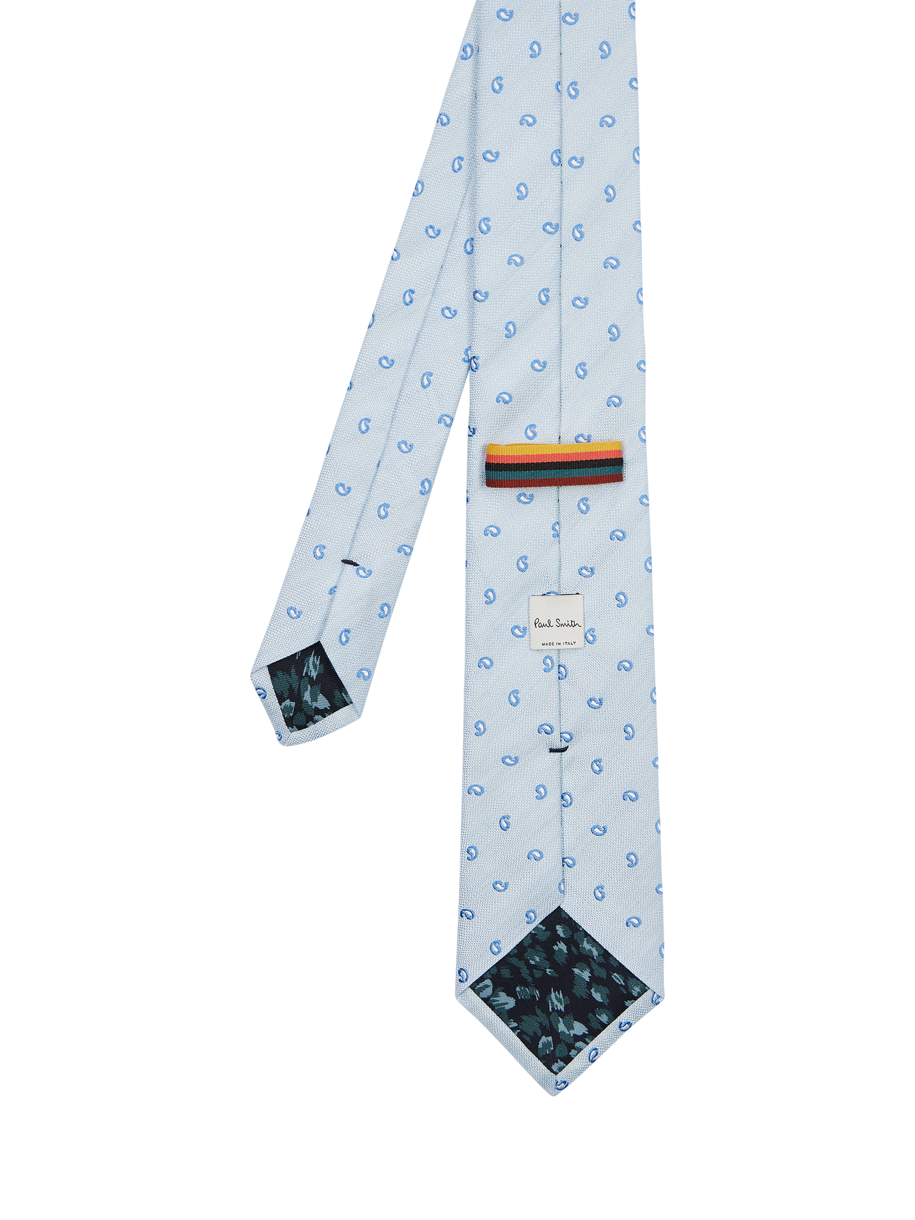 Product image 2 of 4, which shows PS Paul Smith Paisley Drop Silk Tie, Blue Paisley