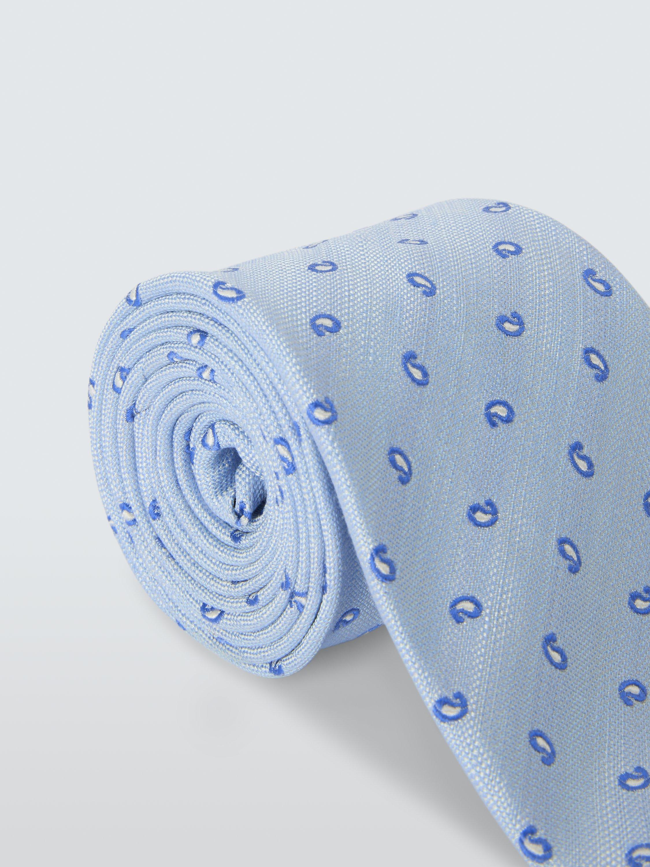 Product image 3 of 4, which shows PS Paul Smith Paisley Drop Silk Tie, Blue Paisley