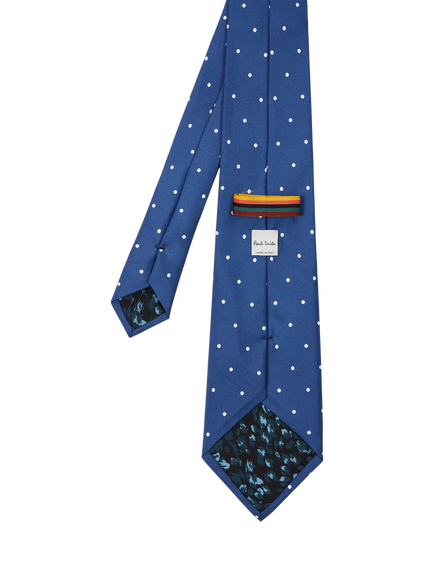 PS Paul Smith Polka Dot Silk Tie, Blue Polka Dot - view 2, Blue Polka Dot
