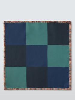 PS Paul Smith Multi Check Silk Pocket Square, Blue, Blue