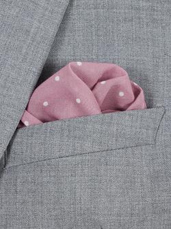 PS Paul Smith Polka Dot Cotton Pocket Square - view 2, Pink