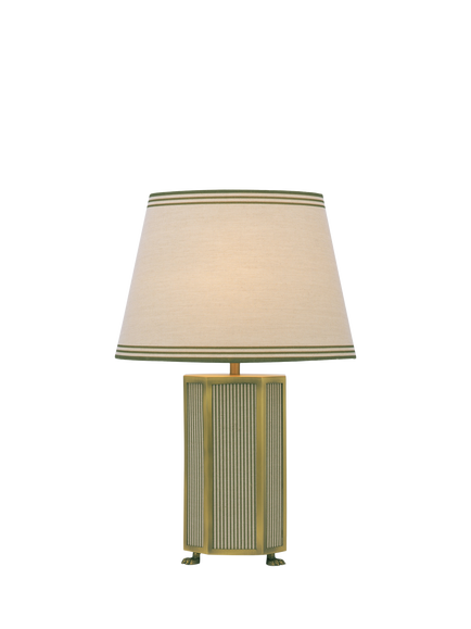 Joules Helmingham Claw Foot Striped Table Lamp, Light Green, Green Light