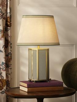 Joules Helmingham Claw Foot Striped Table Lamp, Light Green - view 2, Green Light