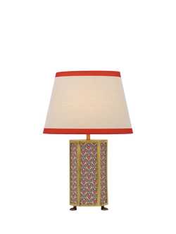 Joules Helmingham Claw Foot Floral Table Lamp, Bright Red, Red Bright