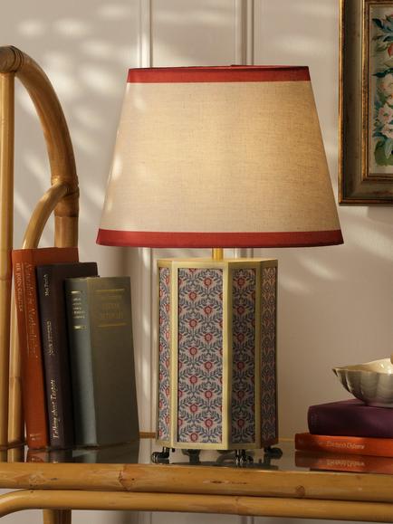 Joules Helmingham Claw Foot Floral Table Lamp, Bright Red - view 2, Red Bright